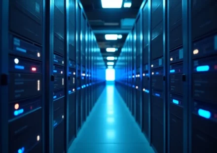 The image shows a laptop displaying a web page with various hosting provider options for Best US Web Hosting Reviews Explained.