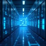 The image shows a laptop displaying a website interface for comparing business hosting reviews.